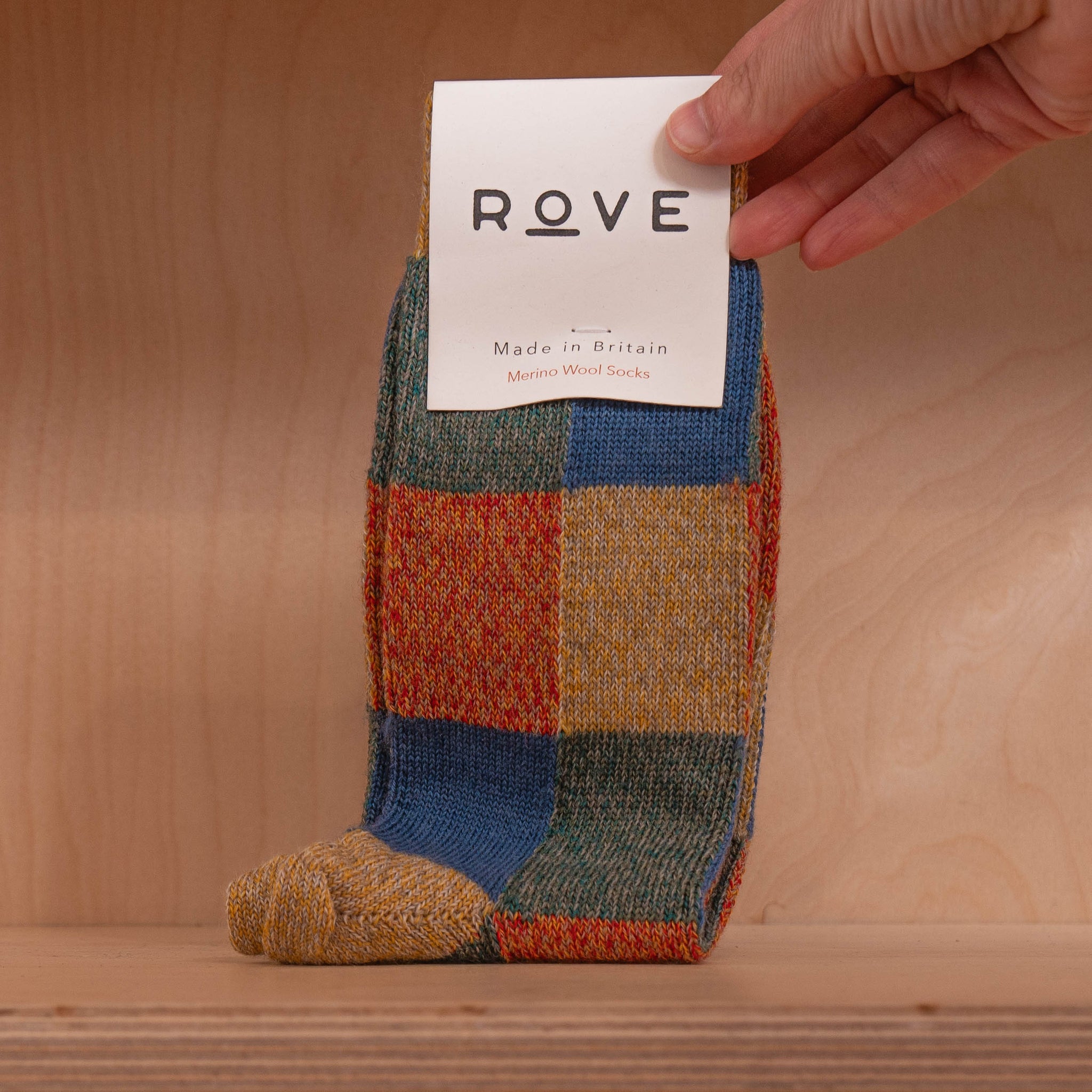 Rove Knitwear - Fine Merino Wood Socks - Patchwork