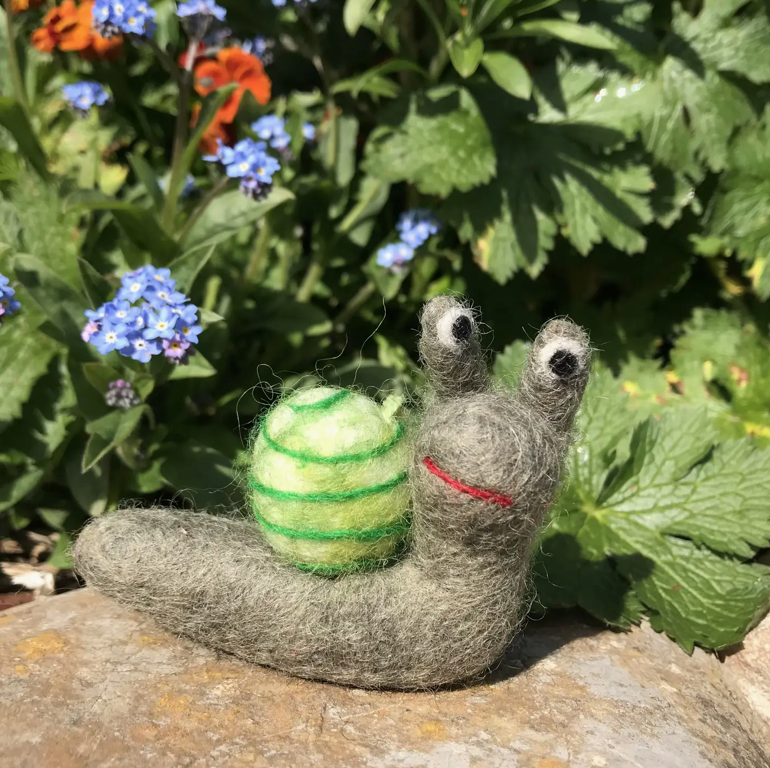Handmade Needle Felt Shelby the Snail Hanging Decoration